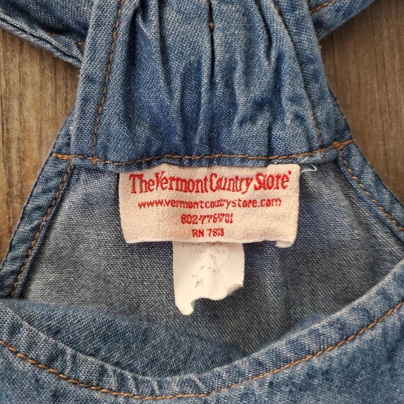 The VERMONT COUNTRY STORE womens Sz M. Denim Jumper DRESS lagenlook. Vintage - Picture 9 of 10